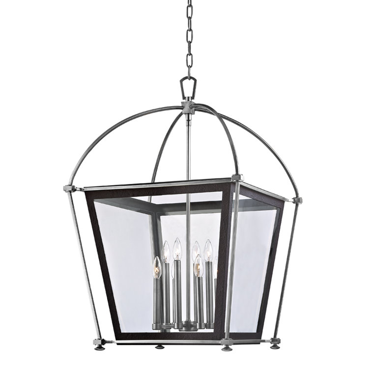 Contemporary Polished Nickel 8-Light Glass Drum Pendant