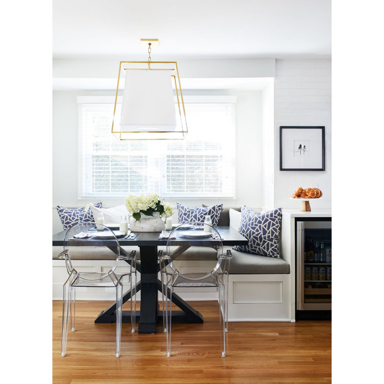 Polished Nickel and Crystal 6-Light Chandelier with Eco-Paper Shade