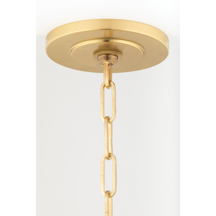 Aged Brass Hollis 4-Light Glass Drum Pendant for Indoor/Outdoor