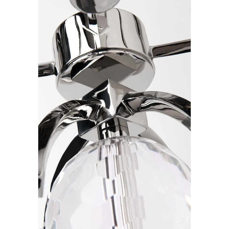 Elegant Polished Nickel 4-Light Globe Chandelier with Crystal Accents