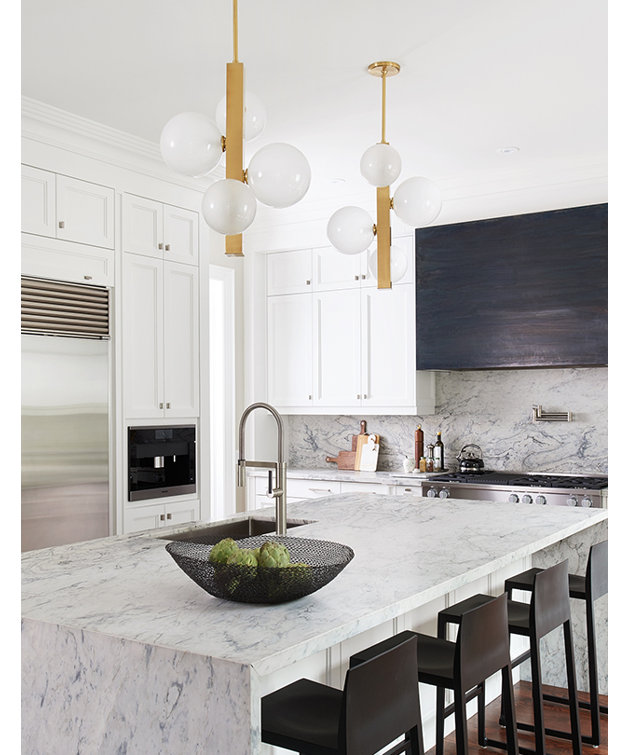 Hinsdale 27" Globe Pendant in Polished Nickel and Glass