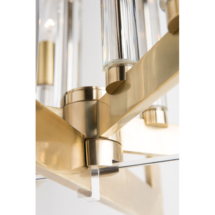 Aged Brass and Acrylic 4-Light Indoor Pendant