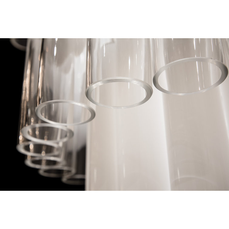 Polished Nickel 4-Light Island Pendant with Opal White Glass