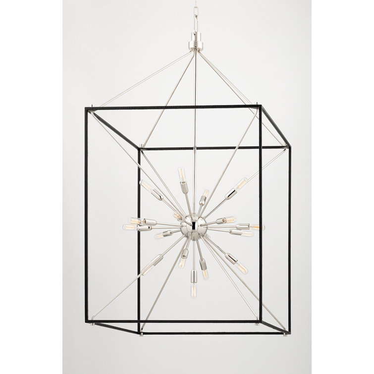 Elegant Polished Nickel 13-Light Sputnik Chandelier