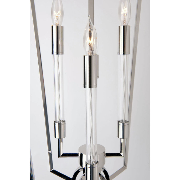 Elegant Polished Nickel 4-Light Globe Chandelier with Crystal Accents