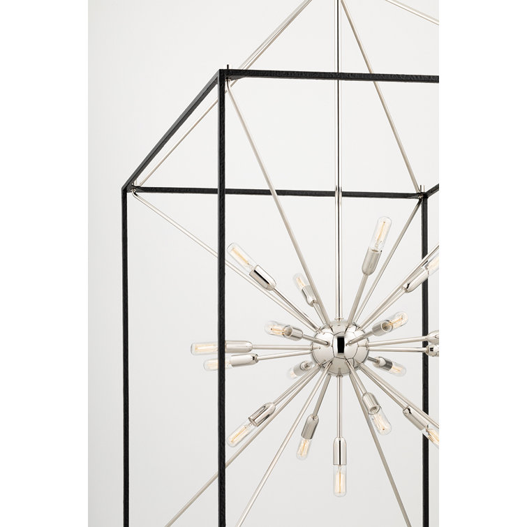 Elegant Polished Nickel 13-Light Sputnik Chandelier