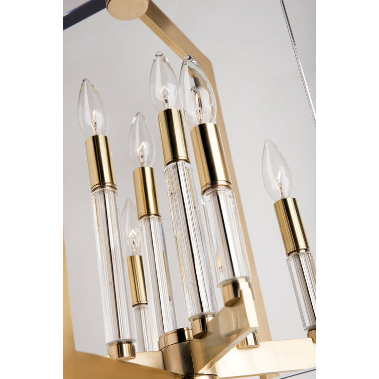 Aged Brass and Acrylic 4-Light Indoor Pendant