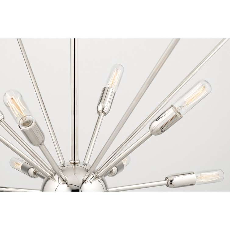 Elegant Polished Nickel 13-Light Sputnik Chandelier