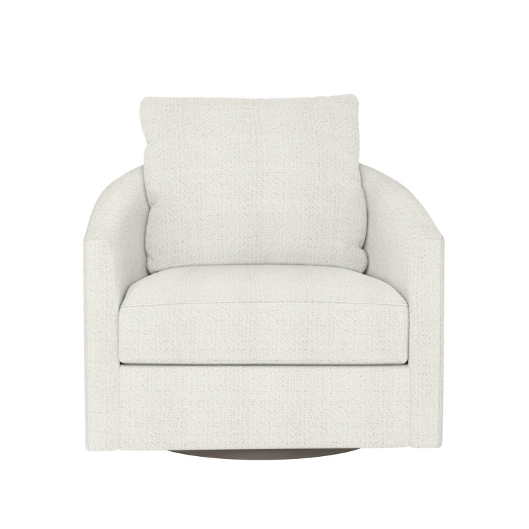 Astoria Snow White Crypton Chenille Swivel Barrel Chair