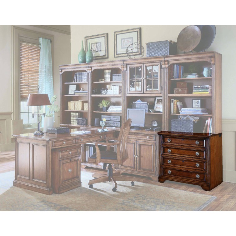 Cherry Wood Lockable 2-Drawer Lateral File Cabinet