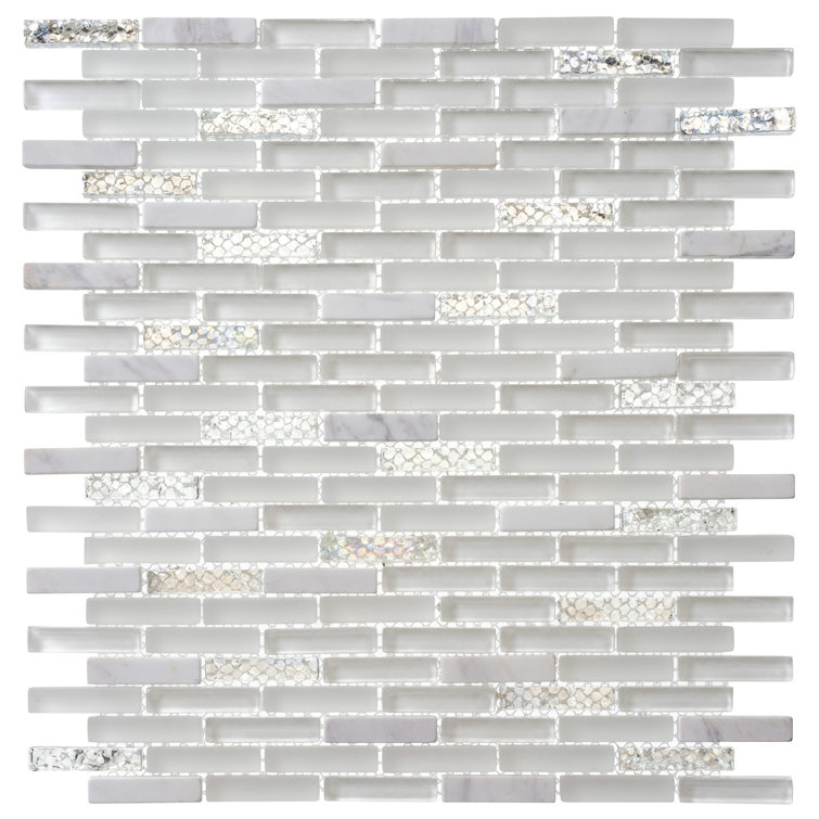 Heron Frosted Glass Brick Joint Mosaic Tile Sheet
