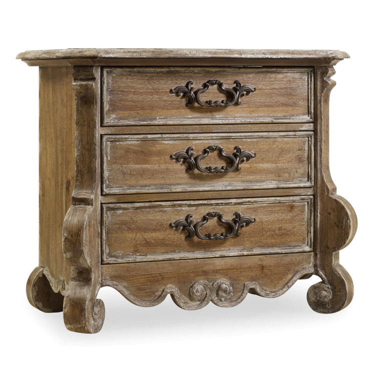 Caramel Froth Traditional 3-Drawer Wooden Nightstand