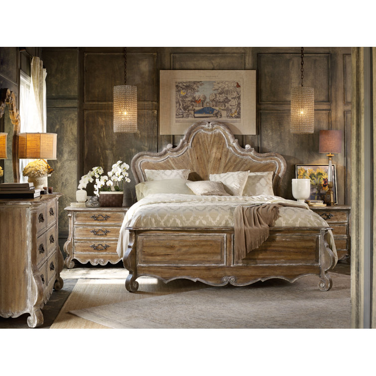 Chatelet King-Sized Panel Bed with Drawer in Caramel Froth