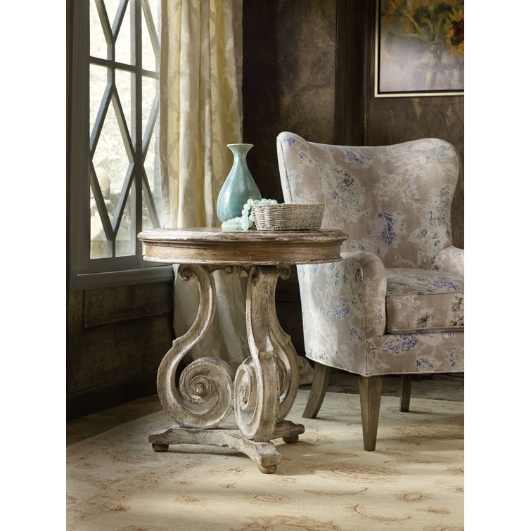 Chatelet Round Wood End Table with Veneer Finish