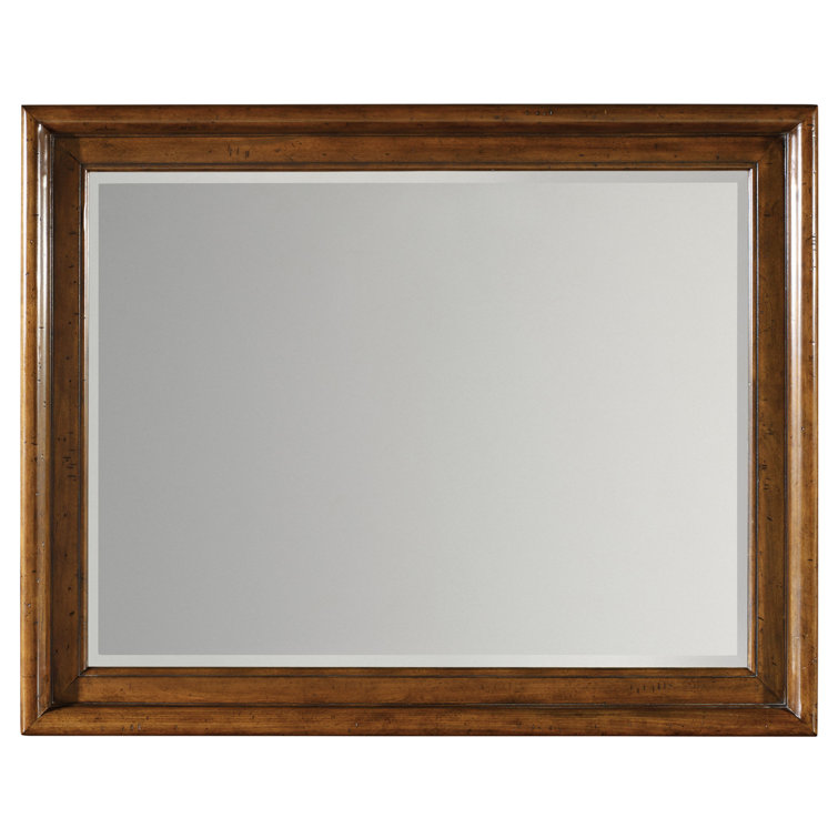 Tynecastle Brown Wood Rectangular Wall Mirror