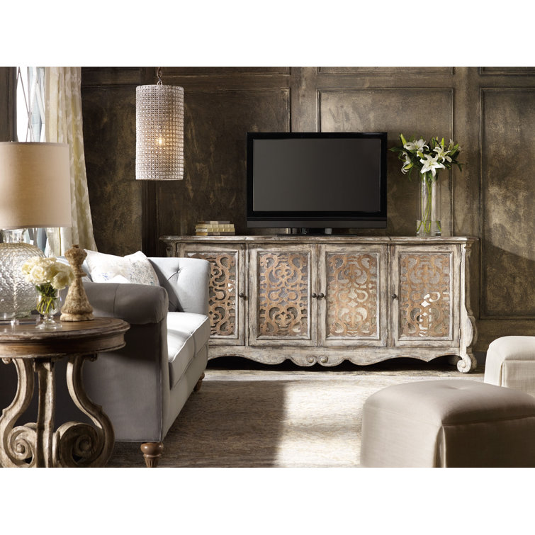 Chatelet 90'' Beige Mirrored Traditional Sideboard