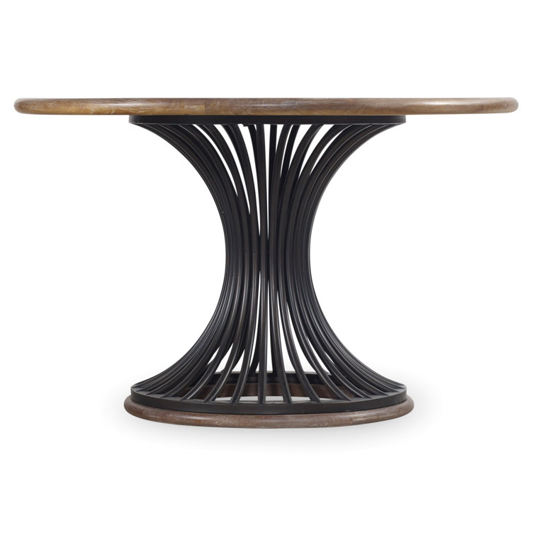 Scandinavian Wood & Black Iron 48" Round Dining Table
