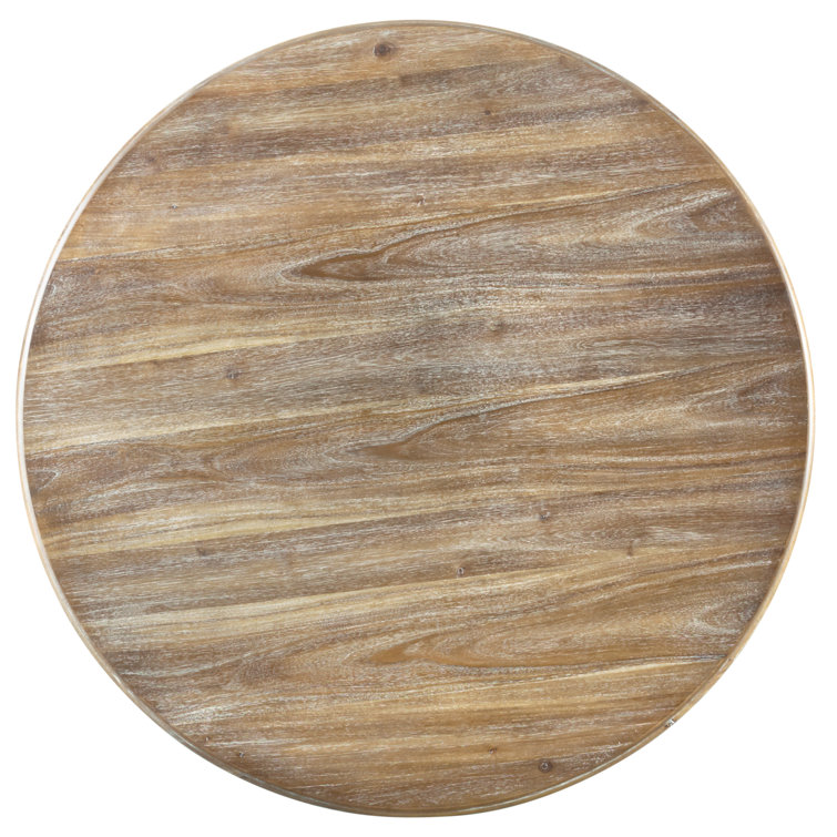 Scandinavian Wood & Black Iron 48" Round Dining Table