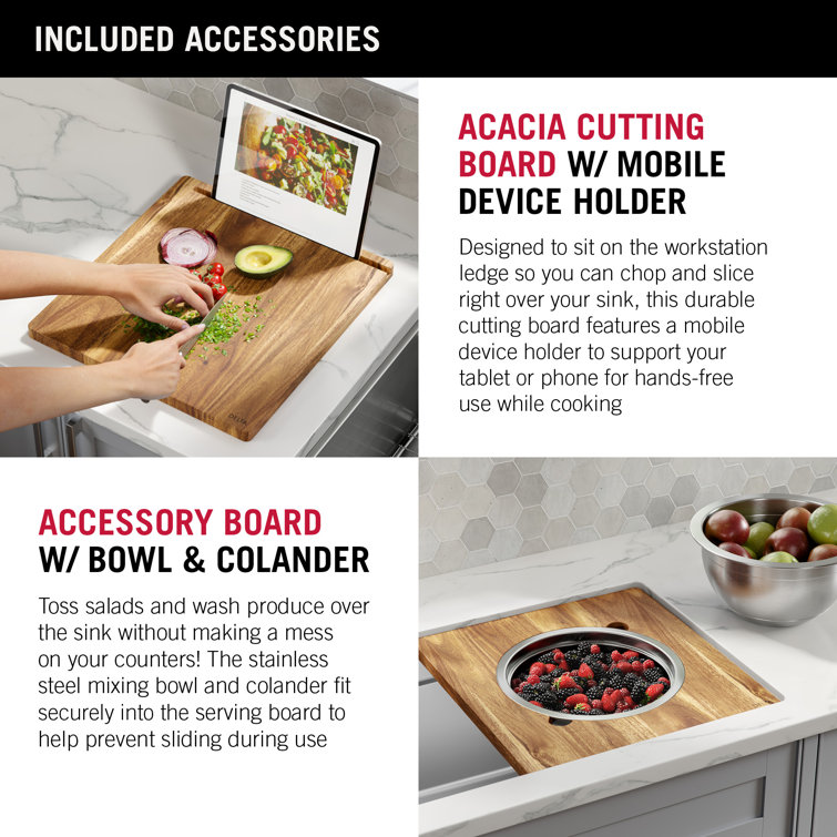 Delta 45" Stainless Steel Workstation Kitchen Sink with Accessories