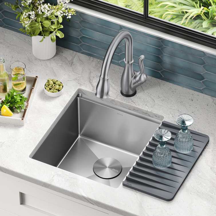 Delta 17" Stainless Steel Undermount Bar Prep Sink with WorkFlow Ledge