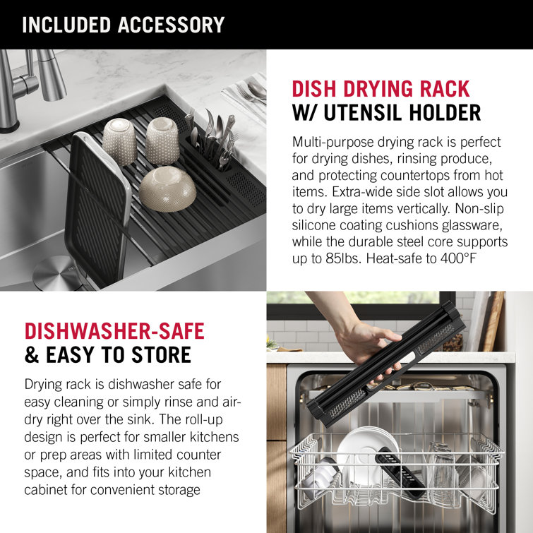 Delta Rivet 33" Stainless Steel Farmhouse Workstation Sink
