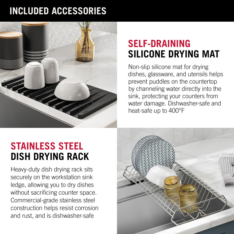 Delta Rivet 45" Stainless Steel Undermount Workstation Kitchen Sink