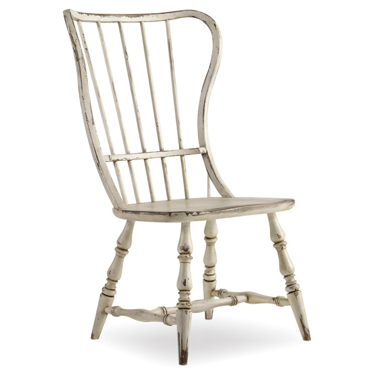 Antique White Windsor Slat Side Chair in Poplar and Birch