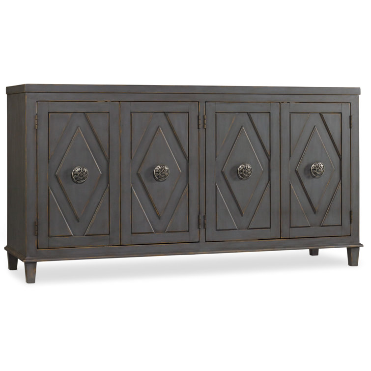 Gray Transitional 68.75'' Media Console with Cabinet