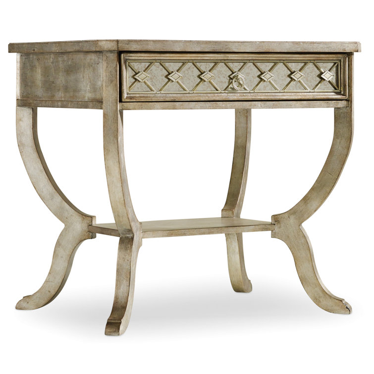 Silver Leaf Traditional 1-Drawer Nightstand with Mirror Top