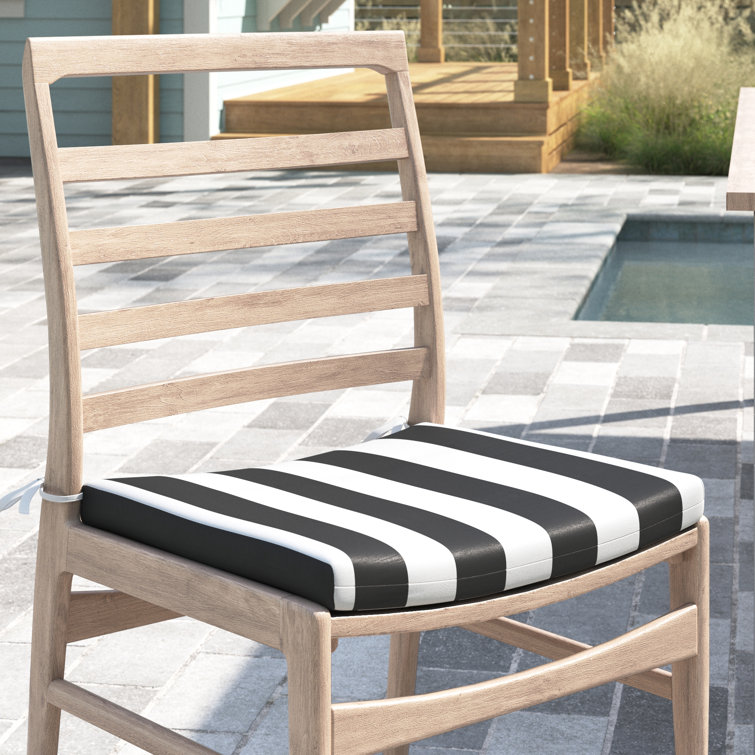 Black Cabana Stripe Outdoor Adirondack Chair Cushion