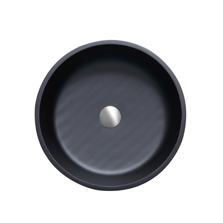 Matte Black Round Glass Bathroom Vessel Sink Bowl