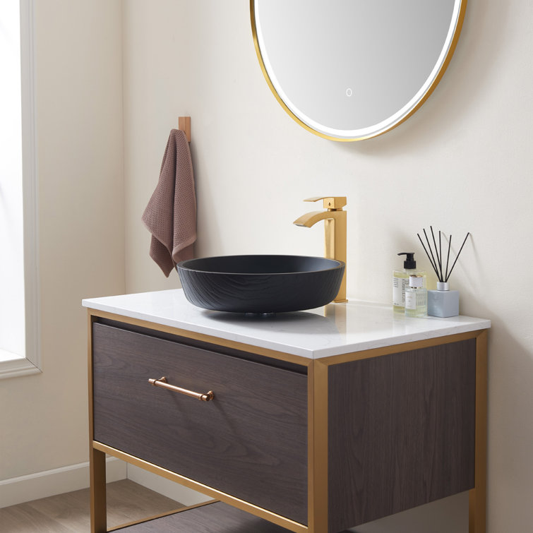 Matte Black Round Glass Bathroom Vessel Sink Bowl