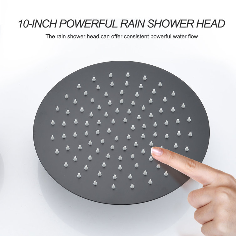 Black Ceiling Mounted Shower System with Handheld Nozzle