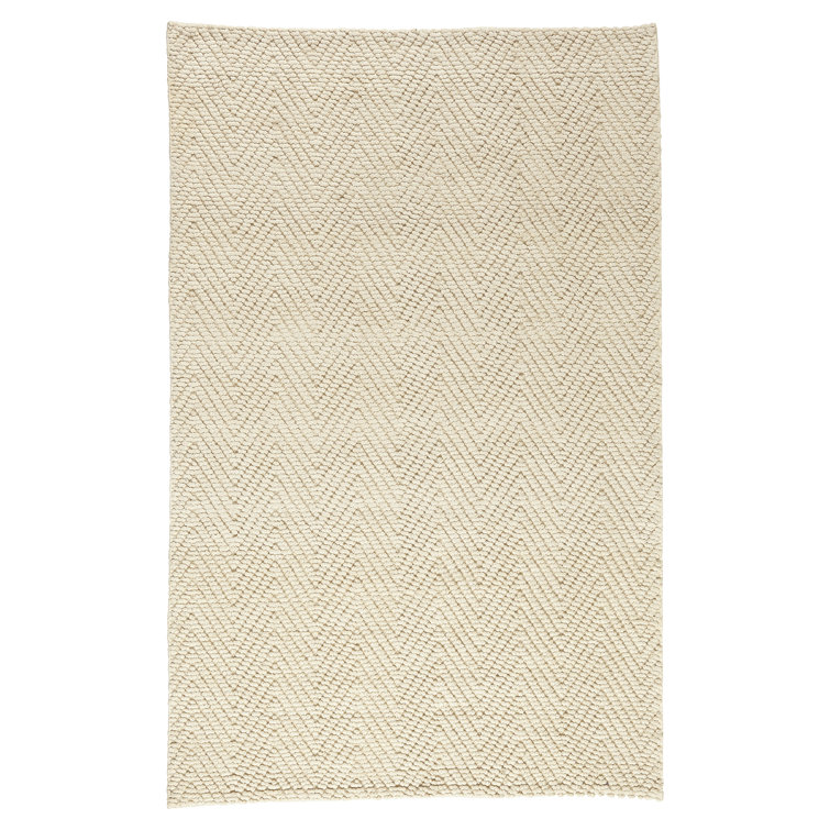 Ivory Herringbone Hand-Woven Jute Small Area Rug 45" x 27"