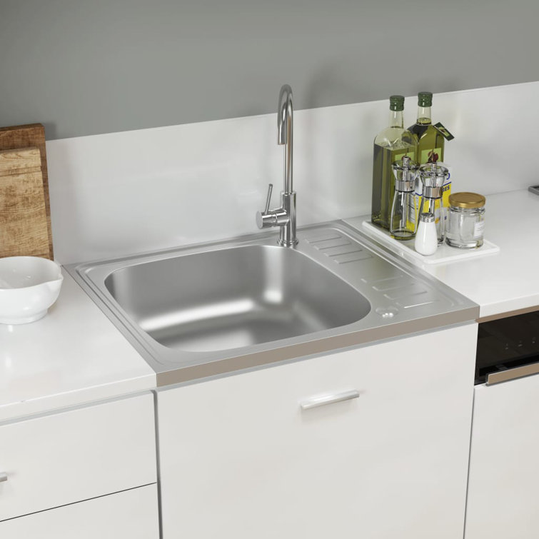 23.6" Stainless Steel Drop-in Kitchen Sink with Drainer