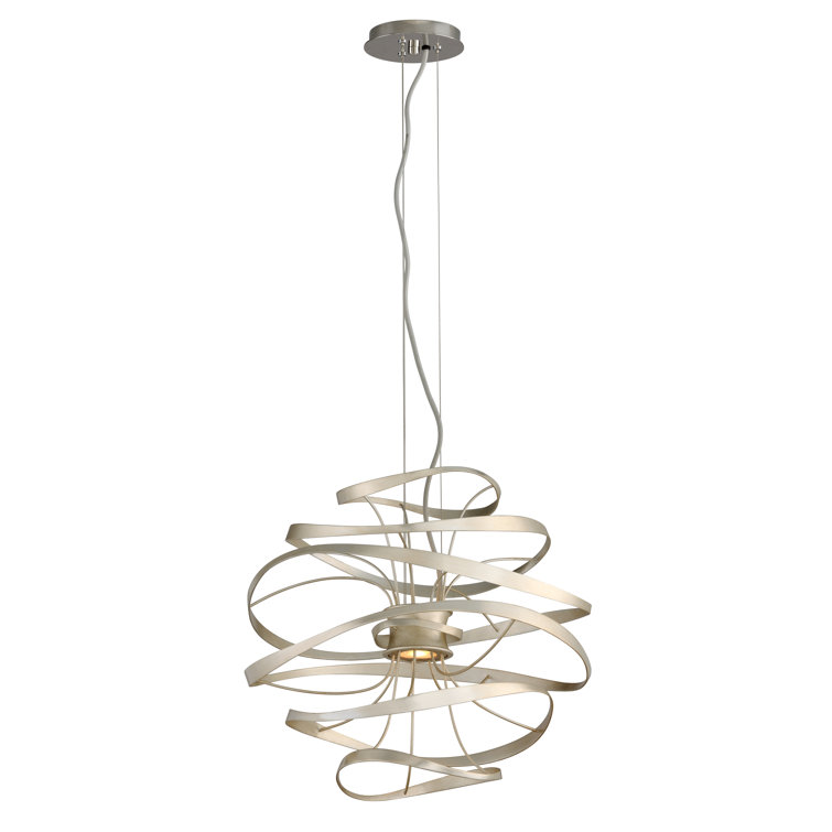 Silver Glass 34" Glam LED Pendant Light