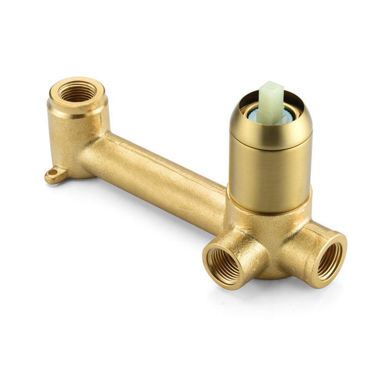 Brushed Gold Brass Wall-Mounted Single Handle Bathroom Faucet
