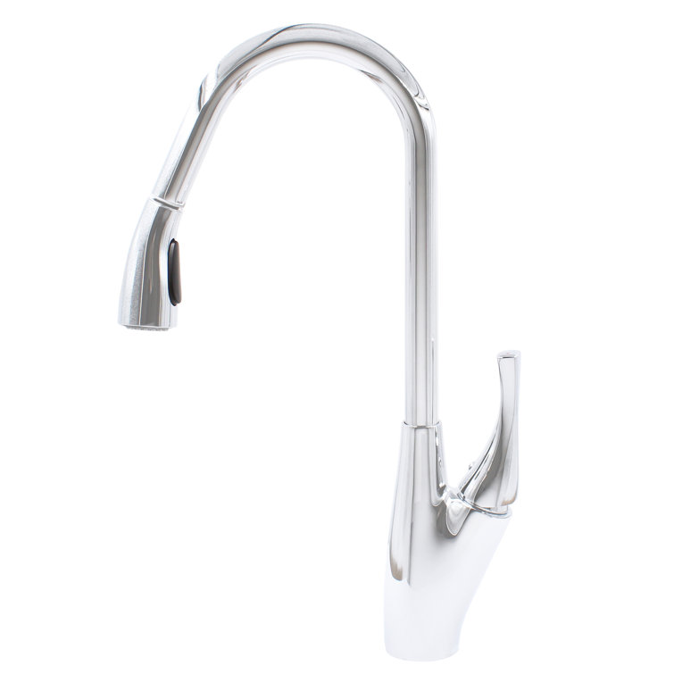19-Inch Chrome Single Handle Pull-Down Kitchen Faucet