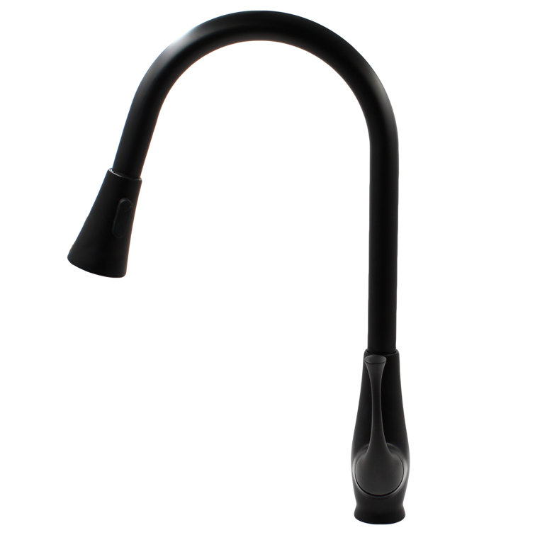 Matte Black Brass Single Handle Pull Down Kitchen Faucet