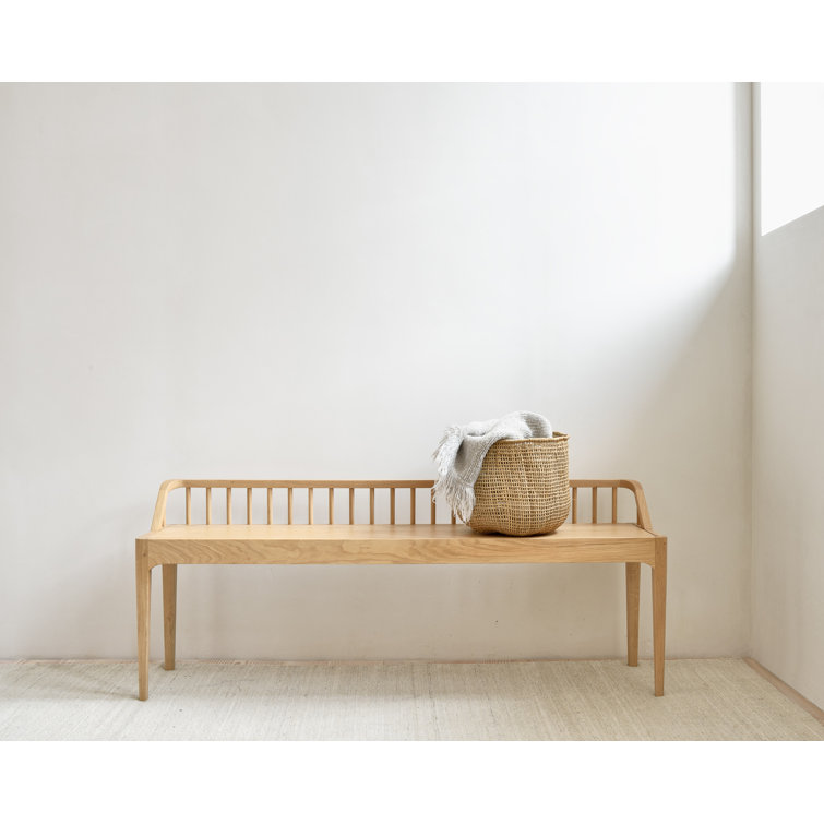 Natural Oak Spindle Back Bedroom Bench