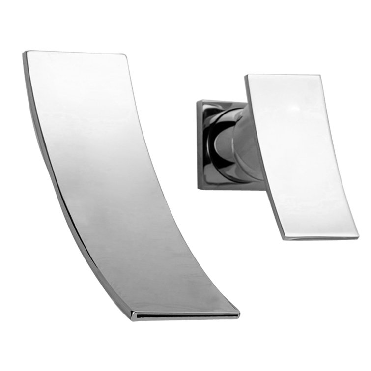 Chrome Wall Mount Waterfall Bathroom Vanity Faucet