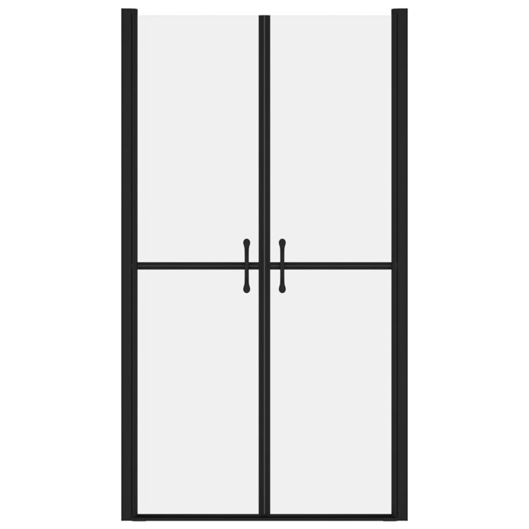 Black Aluminum Frame Double Sliding Shower Door with Clear ESG Glass