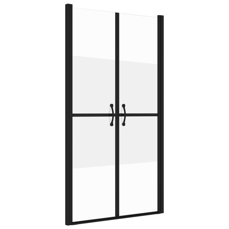 Black Framed Double Sliding Shower Door with Frosted Glass