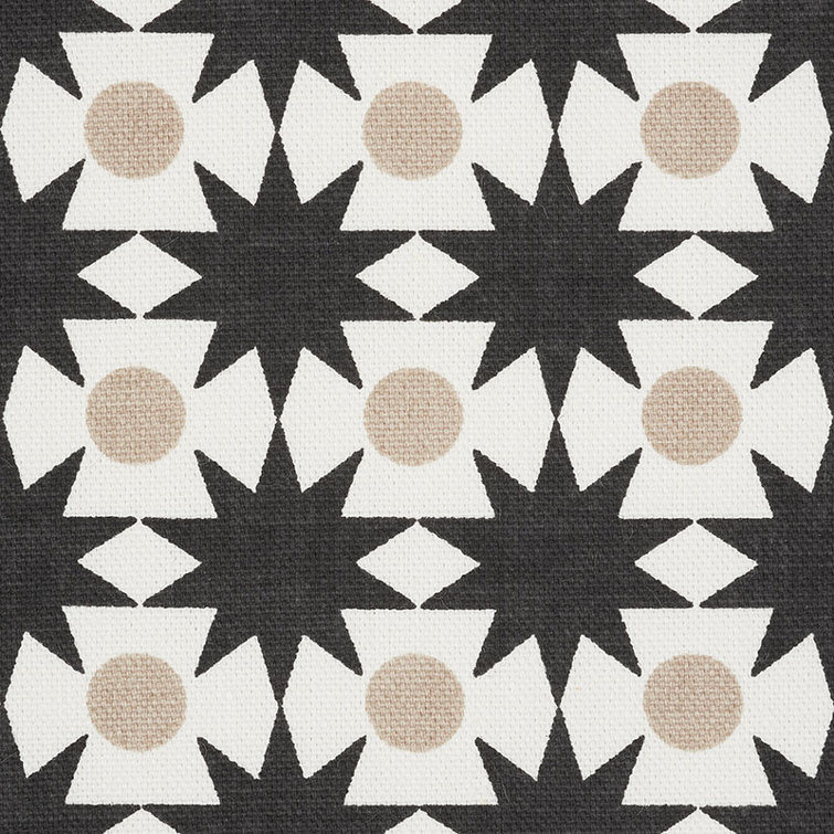 Cosmos Black and Sand Outdoor Fabric with Star Pattern