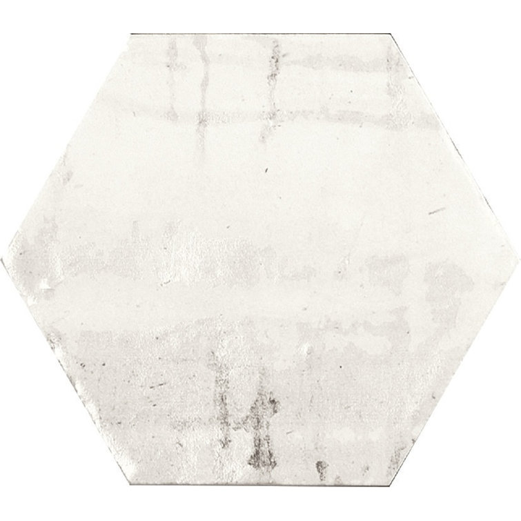 Homage 5" White Glazed Hexagonal Porcelain Tile