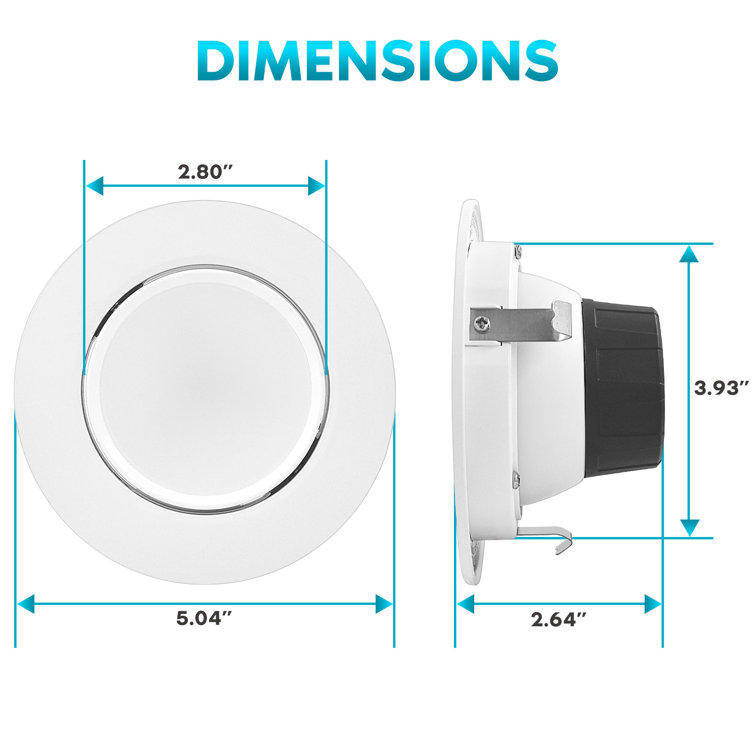 4" White Aluminum LED Gimbal Recessed Lighting Kit