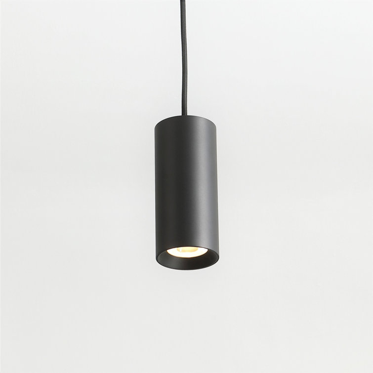 Matte Black Aluminum Mini LED Cylinder Pendant Light