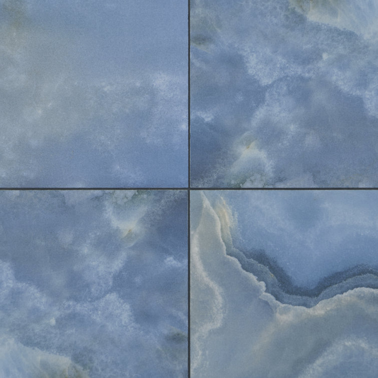 Regal Onyx Blue 24" x 47" Porcelain Marble Look Tile