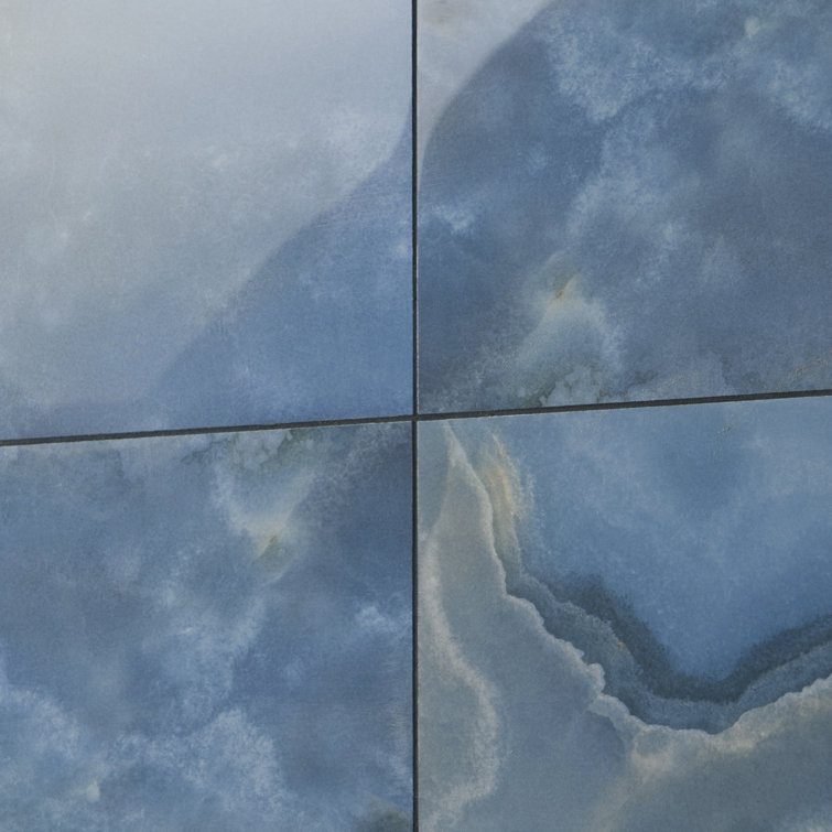 Regal Onyx Blue 24" x 47" Porcelain Marble Look Tile