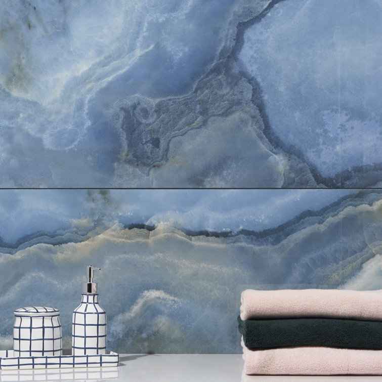 Regal Onyx Blue 24" x 47" Porcelain Marble Look Tile